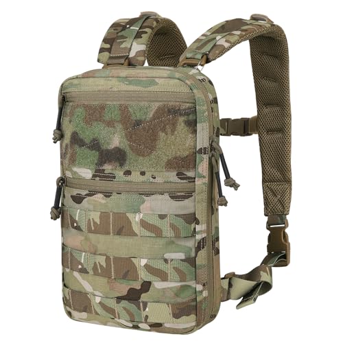 PETAC GEAR Tactical Molle Hydration Pack for 1.5L - Lightweight Water Reservoir Bag for Molle Vest Backpack, for Hiking, Hunting - style: MC no Bladder