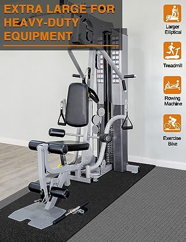 Treadmill Mat 96"x36", WERCHO Walking Pad Mat for Carpet Hardwood Floors 6mm Heavy-Duty Exercise Equipment Mat for Rowing Machine, Treadmil Pad, Spin Bike, Elliptical Trainer, Home, Gym - size: 96"L x 36"W x 0.24"Th