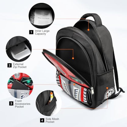 Dilunar Kids Backpack for School Child Boys Kindergarten Elementary Toddler Bag Gift Ideas - color: Red, size: 16"