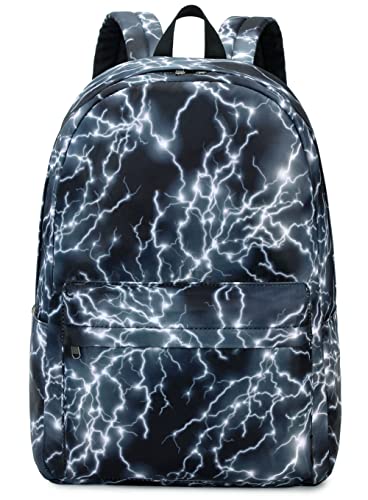mezhsa Boy School Backpack Elementary Middle Lightning Bookbag Laptop Teenager Waterproof Lightweight Black - color: 2-black