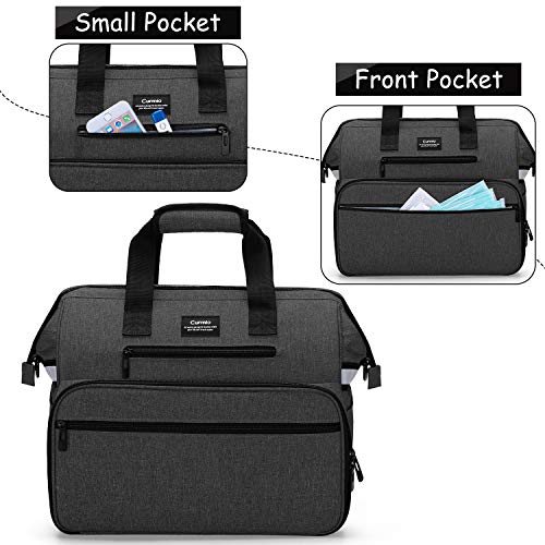 CURMIO Home Health Nurse Bag, Medical Supplies Bag with Padded Laptop Sleeve for Home Visits, Health Care, Hospice, Bag ONLY, Black (Patent Pending) - color: Black