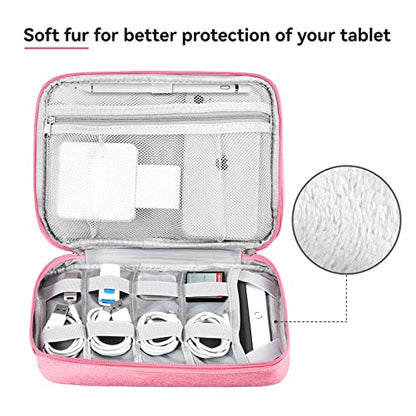 Cable Organizer Bag Travel Case for Electronics (Large, Dark Pink) - color: Dark Pink, style: Large