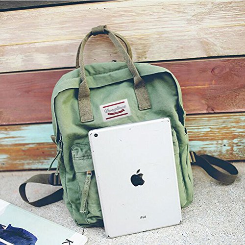 LuckyZ Womens Casual Style Lightweight Canvas Backpack Travel Daypack Small Handbag Purse Army Green - color: Army