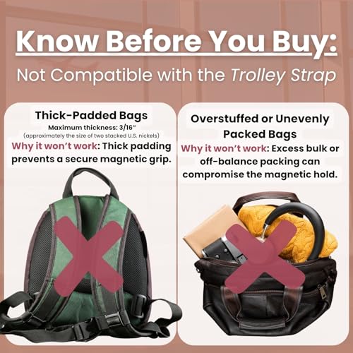 Trolley Strap Carryon Luggage Strap Over Suitcase Handle for Attaching Carryon Bag Travel Accessories TSA Approved Carry-On Add a Bag Belt Sleeve for A Tote Backpack Purse (Dark Brown) - color: Dark Brown