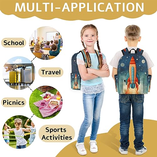 Space Rocket Kids Backpack for Boys Girls Galaxy Planet Preschool Toddler Backpack Kindergarten Nursery Bookbag Travel Children Lightweight School Bag - color: Rocket