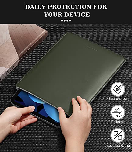 MoKo 9-11 Inch Tablet Sleeve, PU Leather Briefcase Slim Stylish Case Fits New 11-inch iPad Air M4 2026/iPad Pro M5, Air 5/4th 10.9, 10th Gen 10.9, 9/8. Gen 10.2, Tab S8/S9 11, Midnight Green - color: Midnight Green, size: 9-11 inch