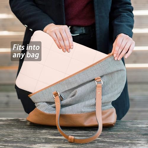 Puffy Laptop Sleeve 15-16 Inch Matte Pink, Waterproof Carrying Case Bag for Women, Fluffy Computer 15.6 HP Case, Compatible with MacBook Pro 16 Inch, MacBook Air M2 M1, Asus/Dell XPS/Lenovo - color: Matte Pink, size: 15-16 inch