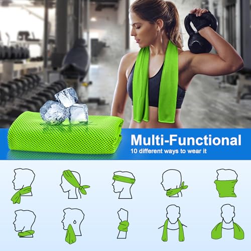 Amgico 4 Pack Cooling Towel for Neck and face(40"x12"), Cooling Neck Wraps, Quick Dry Towels, Ice Towel for Gym, Yoga, Running, Workout - color: Royal Blue/Gray/Light Blue/Lake Blue
