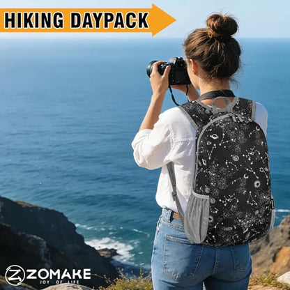 ZOMAKE Lightweight Packable Backpack 20L,Foldable Backpacks Small Daypack for Hiking Water Resistant Day Bag for Travel(Star Print) - color: Star Print