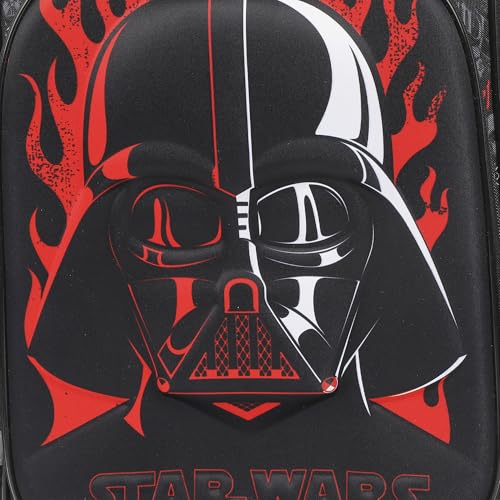 Bioworld Star Wars Darth Vader 16" Rolling Travel Backpack - color: Black, Red & Gray