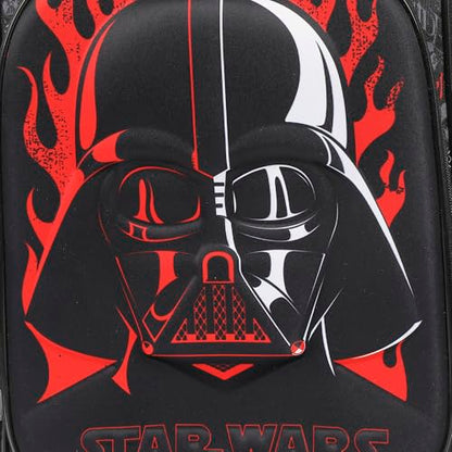 Bioworld Star Wars Darth Vader 16" Rolling Travel Backpack - color: Black, Red & Gray