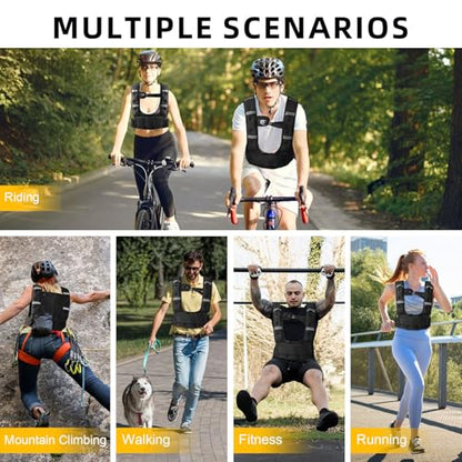 Prodigen Adjustable Weighted Vest Woman, 4-12lb/10-18lb Weight Vest with 6 Removable Weight Bags and Pocket | Weight Vest Men and Women for Walking, Running, Weight Loss, Strength Training - size: 4-12LB