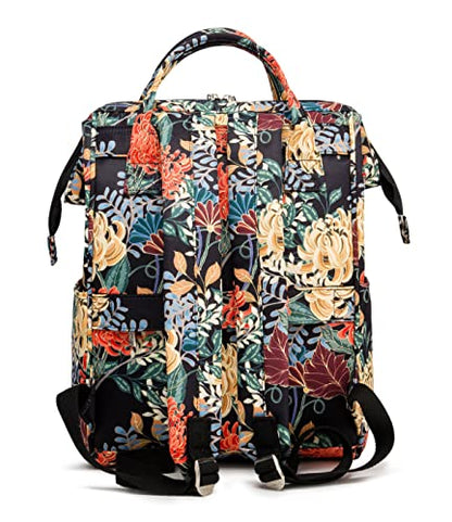 Kinmac Wide Open Style Laptop Backpack for Laptop Up to 15.6 Inch Men Women Travel Outdoor Backpack (Golden Chrysanthemum) - color: Golden Chrysanthemum（open Wide）