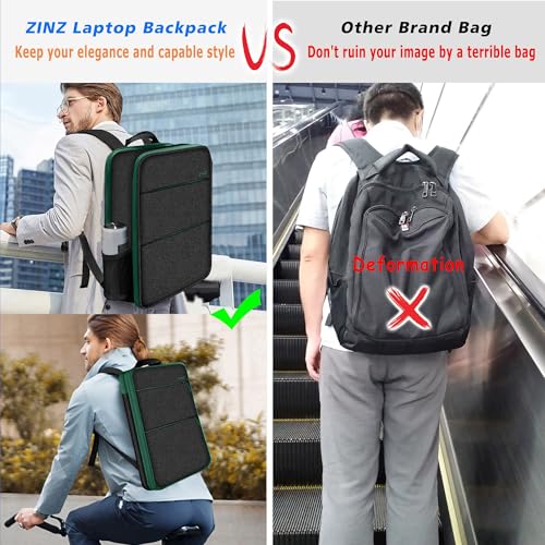 ZINZ Slim & Expandable Laptop Backpack 15 15.6 16 Inch Case, Water Resistant Travel Backpack Compatible with MacBook Pro/Neo 16" 15", Dell XPS 15 16 and Most 15" 15.6" 16" Notebooks，BK01GR01 - color: Bk01gr01, size: 15"-16"