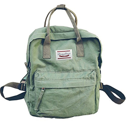 LuckyZ Womens Casual Style Lightweight Canvas Backpack Travel Daypack Small Handbag Purse Army Green - color: Army