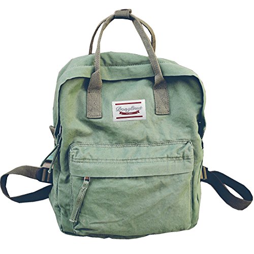 LuckyZ Womens Casual Style Lightweight Canvas Backpack Travel Daypack Small Handbag Purse Army Green - color: Army
