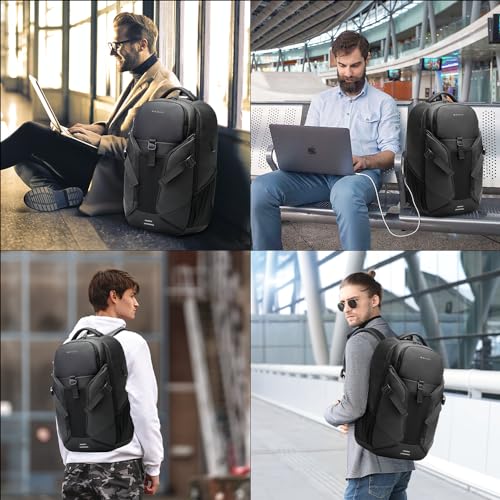 FUTURE AESTHEICS Travel laptop Smart Backpack for men women ，Business waterproof Backpack with USB charge Port,Anti Theft Travel Laptop Backpack Fits 15.6 Inch Notebook
