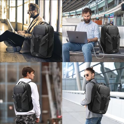 FUTURE AESTHEICS Travel laptop Smart Backpack for men women ，Business waterproof Backpack with USB charge Port,Anti Theft Travel Laptop Backpack Fits 15.6 Inch Notebook