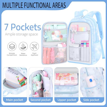 Cute Backpacks for Girls, Cute Backpack for School, Cute School Backpack for Kids Ages 6-12 - color: Blue