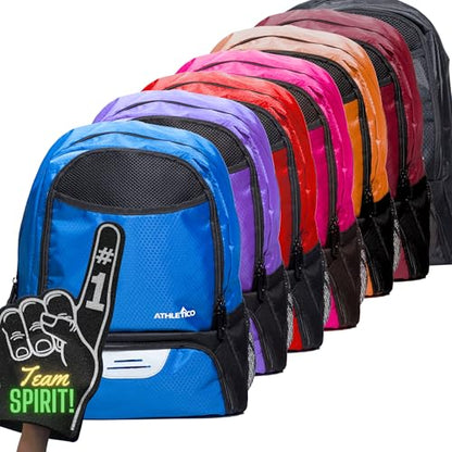 Athletico Youth Soccer Bag - Soccer Backpack & Bags for Basketball, Volleyball & Football | Includes Separate Cleat and Ball Compartment - color: Red