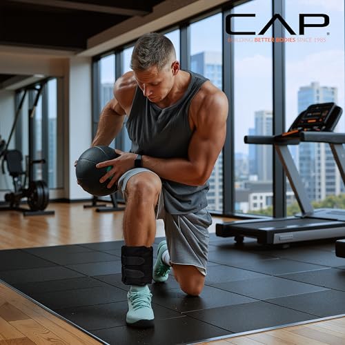 CAP Barbell Adjustable Ankle Weights |10-20lb Pair | Black - size: 20-Pounds