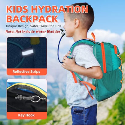 10L Kids Hiking Backpack, Small Waterproof Travel Daypack for Camping, Lightweight Pack for Boys or Girls Ages 4-12 (Green) - color: Green