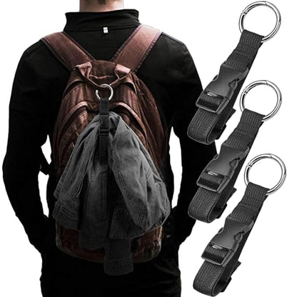 3 Pcs Jacket Holder Luggage Strap Jacket Gripper Add a Bag Luggage Strap Handbag Clip Use to Carry Make Your Hands Free - Black - color: Black 24cm