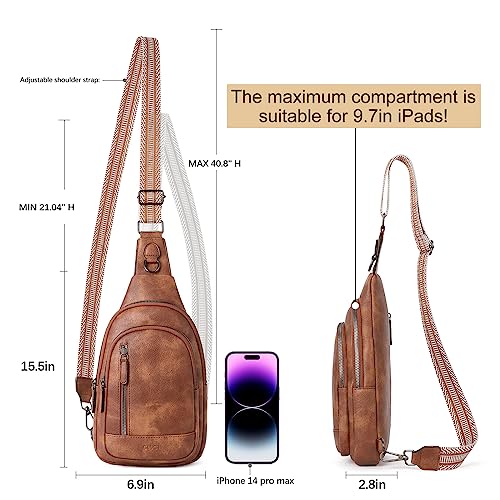 CLUCI Crossbody Bags for Women Men,Leather Sling Bag Cross Body Backpack for Woman Gifts for Women Birthday Unique - color: 0-1 Brown