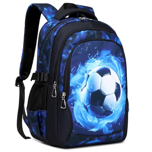 Meisohua Backpack for Boys Elementary Middle School Bags for Boy Kids Bookbags Teenager Casual Daypack Water Resistant Football Backpack - color: Black Football Backpack