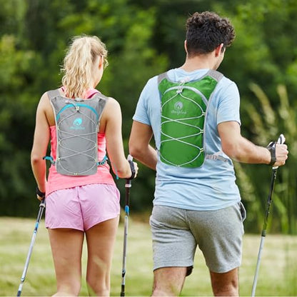 Lightweight Hydration Backpack with 2L Water Bladder for Men Women, Small Water Backpacks Running Vest for Hiking - color: Light Gray