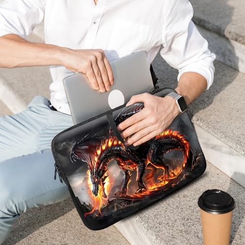 14 15 15.4 15.6 inch Laptop Handle Bag Computer Bag, Pouch Holder Notebook Sleeve Cover Soft Case Compatible for Dell,Lenovo,Toshiba HP, Asus Notebook-Majestic Dragon Roaring - color: Majestic Dragon Roaring