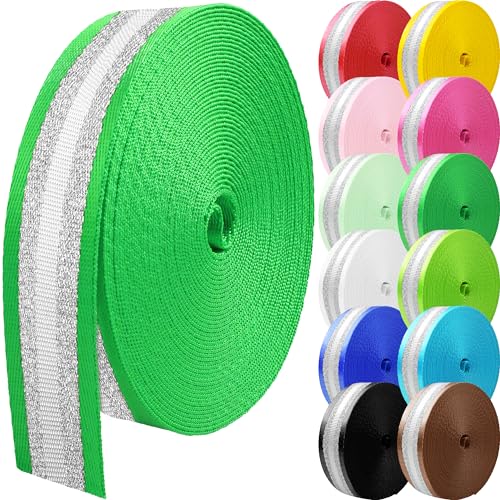 10 Yards Nylon Webbing 1.5 Inch 2 Inch Nylon Strap Webbing Straps Backpack Straps Nylon Belt for Indoor or Outdoor Gear, DIY Crafting, Handles, Luggage, Slings - color: Green-10 Yards, size: 2 inch