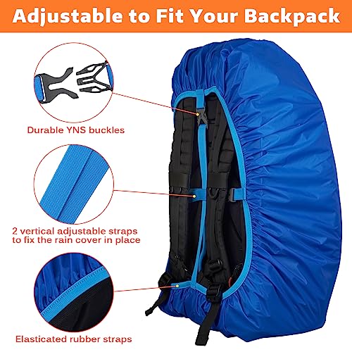 BQA Backpack Rain Cover Waterproof Rating 5000mm with Adjustable Anti Slip Buckle Strap Upgraded Coating Reinforced Inner Layer, Integrated Carry Pouch Design for (10-70L)