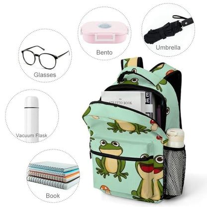Mens Travel Backpack with Adjustable Shoulder Strap Causal Book Bags Cute Frog Mushroom Hiking Daypack for Travel Office Beach - color: Color(532)