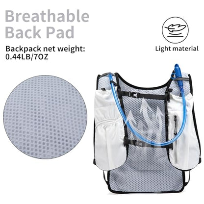 Lightweight Running Hydration Backpack, 1.5L Water Bag Running Vest | Marathon, Hiking Cycling, Breathable Adjustable Design, Unisex - color: olive green