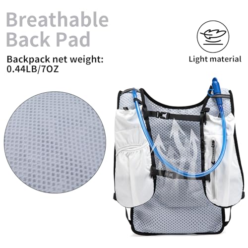 Lightweight Running Hydration Backpack, 1.5L Water Bag Running Vest | Marathon, Hiking Cycling, Breathable Adjustable Design, Unisex - color: white1