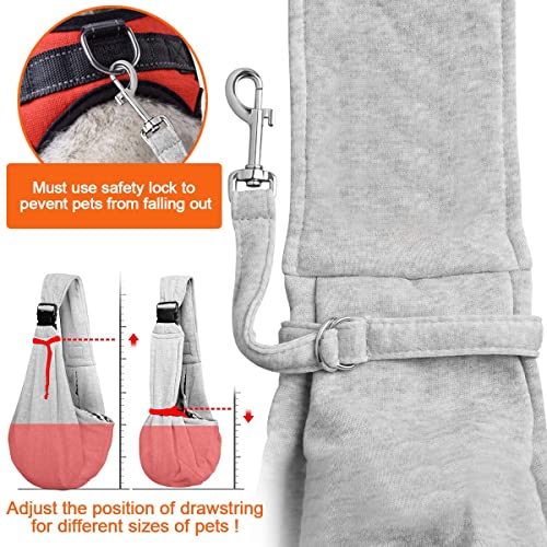 Tomkas Small Dog Sling Carrier - Cat Sling Carrier - Zipper Pocket & Adjustable Strap - for 3-10 lbs Pets(Gray) Puppy - color: Gray