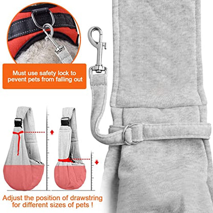 Tomkas Small Dog Sling Carrier - Cat Sling Carrier - Zipper Pocket & Adjustable Strap - for 3-10 lbs Pets(Gray) Puppy - color: Gray