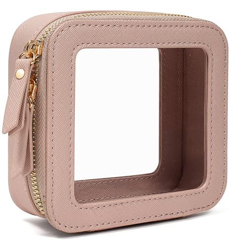 LETGO Clear Makeup Bags Small, TSA Approved Toiletry Bag with Zipper, Mini Clear Beach Makeup Pouch Purse Organizer Fit Carry-on Travel Essentials,Small Cosmetic Bags for Car Storage (Mini-Nude) - color: 0-Mini-Nude
