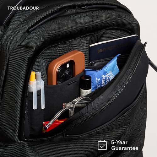 Troubadour Neo Backpack - 22L Lightweight Laptop Backpack - Ergonomic & Water Resistant - Versatile Style for Work and Travel - Charcoal Black - color: Charcoal Black