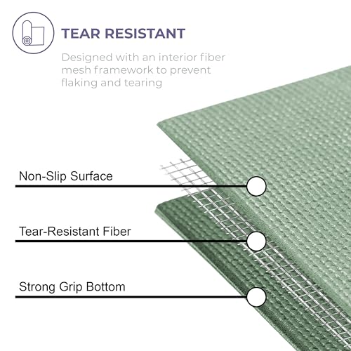 Voyage Yoga Mat, 6 Pack, 72" x 24" Professional Studio and Gym Bulk Yoga Mats, 5mm Thick, Durable, Anti-Tear, Non Slip Fitness and Exercise Mats - color: Sage