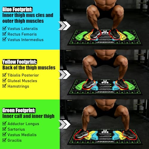31.5'' X 13.8'' Non-Slip Squat Mat with Foot Position, Pro-Grade Exercise Mat Great for Squats, Leg and Lunges, Improving Muscle Activation, Versatility and Safety, Ideal for Home Fitness Enthusiasts - color: Black