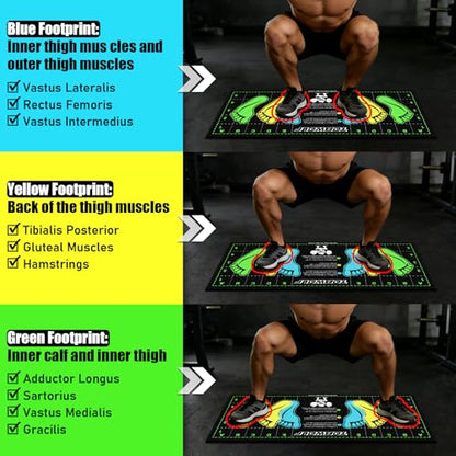 31.5'' X 13.8'' Non-Slip Squat Mat with Foot Position, Pro-Grade Exercise Mat Great for Squats, Leg and Lunges, Improving Muscle Activation, Versatility and Safety, Ideal for Home Fitness Enthusiasts - color: Black