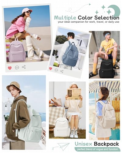BJLFS Small Light Green School Backpack for Girls Women Waterproof High School Book Bag Cute Backpack for Men Teens Boys, Lightweight Simple Middle School Back Pack Daypack Gift - color: Light Green