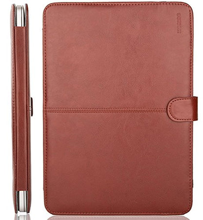 MOSISO Compatible with MacBook Pro 15 inch Retina (A1398, Version 2015/2014/2013/end 2012), PU Leather Portfolio Protective Stand Cover Sleeve, Brown - color: Brown