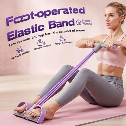 Multifunction Pedal Resistance Band, Pedal Resistance Bands with Handles - 2026 New Elastic Rubber Exercise Band for Full Body Workout, Arm, Leg - color: Green