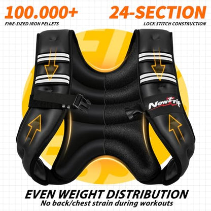 Weighted Vest Women & Men - 5lbs/8lbs/10lbs/12lbs/15lbs/20lbs/25lbs/30lbs Adjustable Weight Vest with Detachable Phone Pouch - Ideal for Rucking,Walking,Weight Loss,Training&Running - size: 8 lb