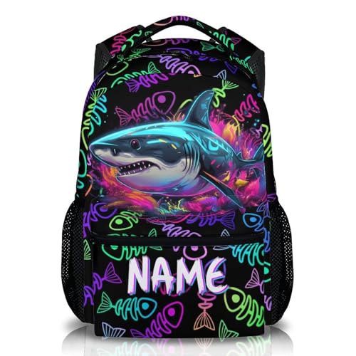 Kids School Backpack, Custom Shark Backpacks, Boys Gift, 17 Inch Personalized Colorful Boys Bookbags for Elementary Kindergarten School Travel Picnic - color: Color-4