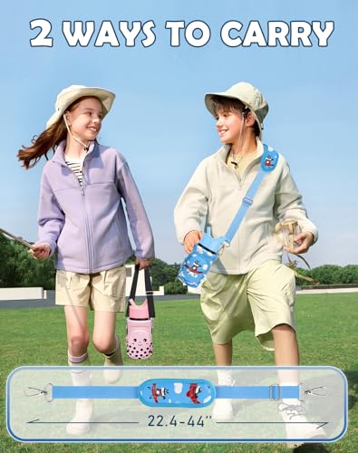 Miss Adola Water Bottle Carrier with Strap - Insulated Kids Water Bottle Holder for Boys Girls Bottle Bag for 10-18Oz - color: Airplane Raccoon
