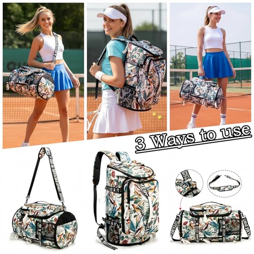 Gym Duffle Bag Backpack with Shoe Compartment,4 ways Travel Backpack for Women and Men,Multi-Functional Weekender bag with Waterproof Layer&Laptop Compartment for Fitness, Travel,Camping - color: Yellow